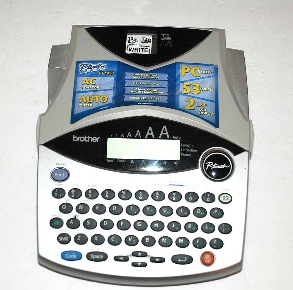 BROTHER PT 1950/1960 Labeling System Label Maker 13 Cartridges User Guide Bundle