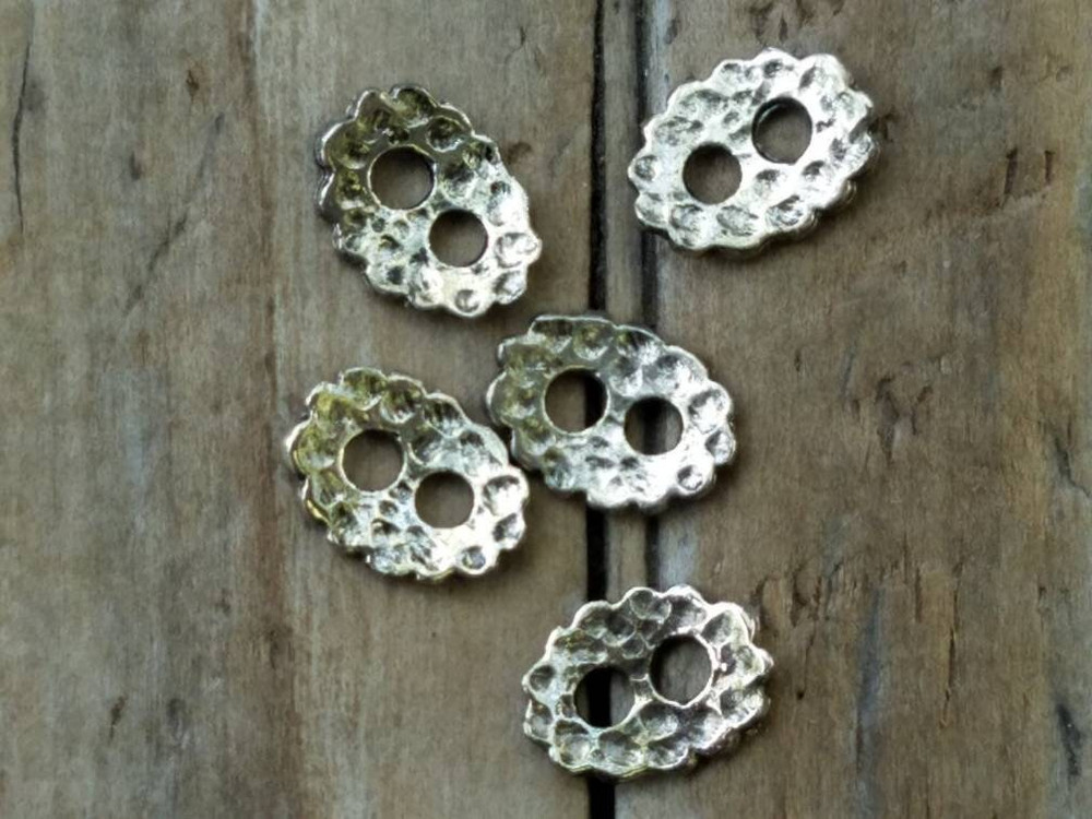 Sterling Silver Two Hole 12x8mm Oval  Button