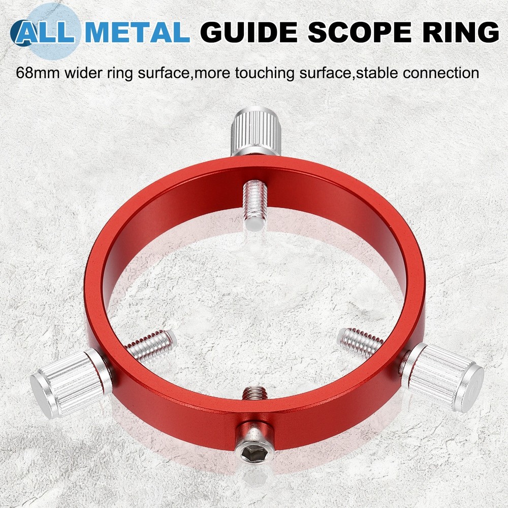 68mmD Adjustable Guiding Scope Rings, 2pcs Metal Guide Scope Rings, Red