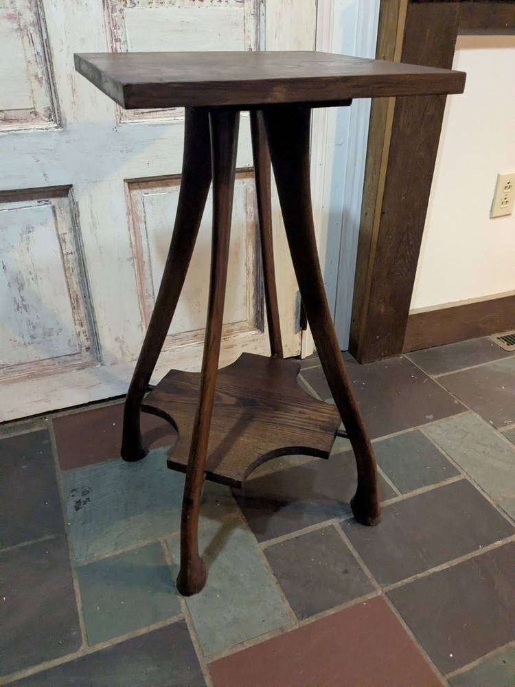 Antique Primitive Axe Handle Accent Lamp Table Nightstand End Rare Old Unsigned