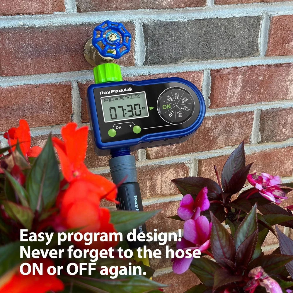 Ray Padula 1-Zone Programmable Electronic Sprinkler Timer for Yard Garden Hose