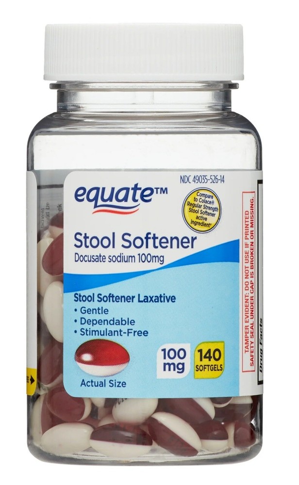 Equate Stool Softener Laxative Softgels for Constipation 140 count