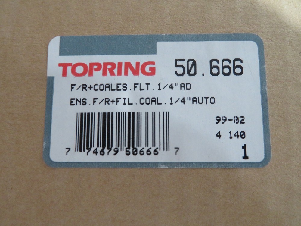 TOPRING 50.666 Filter Regulator 1/4" auto polyurethane modulair