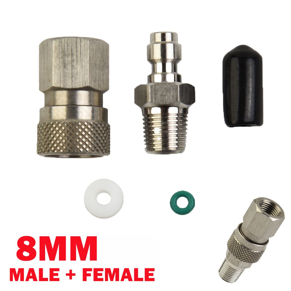 Quick Disconnect 8mm 1/8 Npt Thread Durability Male And Female PCP Paintball
