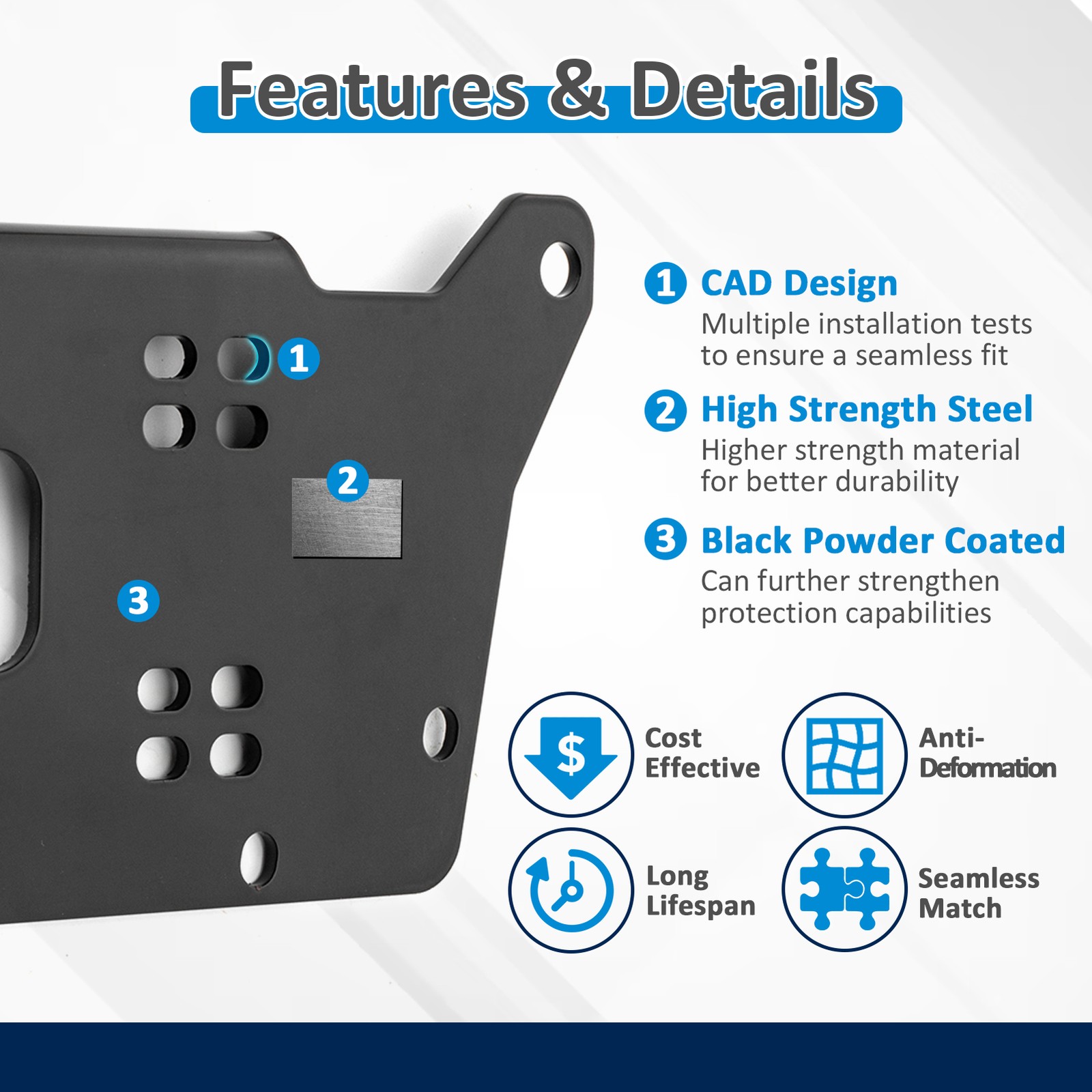 UTV 12V 4500LB Winch Mount Kit No Drill For Honda Talon 1000X 1000R-4 2019-2025