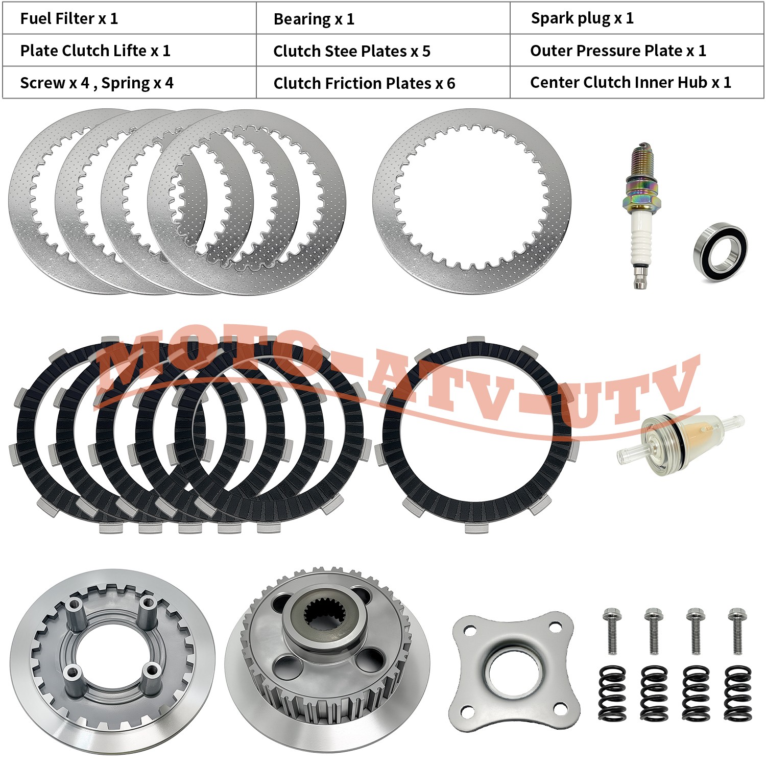 Clutch Friction Plates Assembly Kit For Honda FourTrax 300 TRX300 2x4 1988-2000