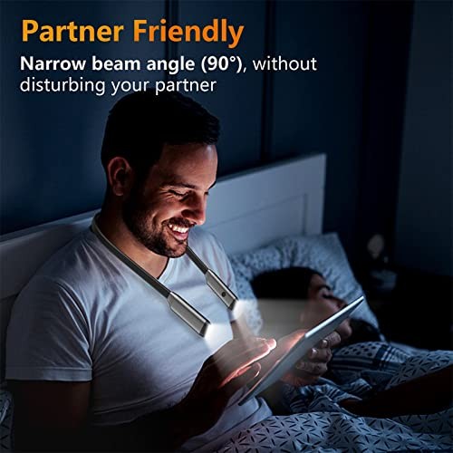 Book Light LED Neck Reading Light,Bendable Rechargeable Book Light for Gray