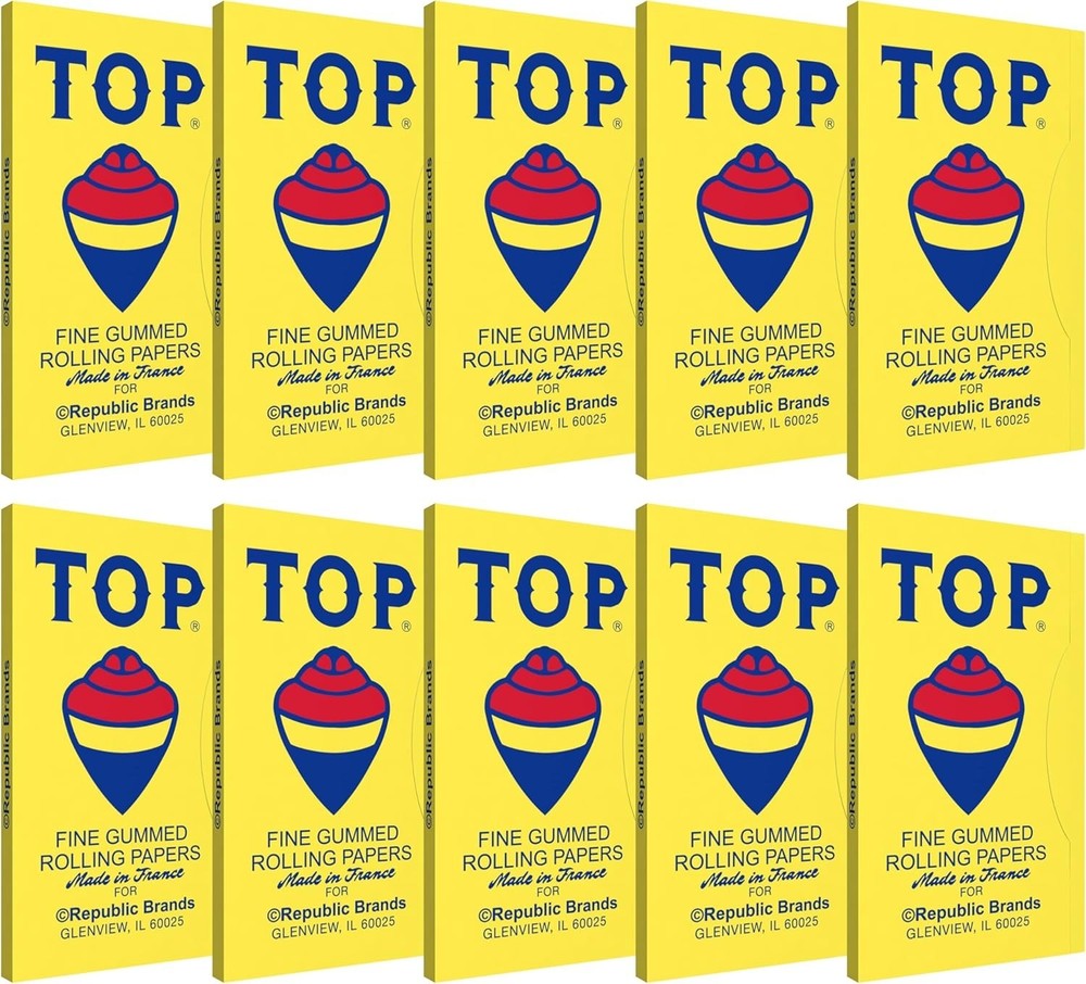 TOP - Fine Gummed Cigarette Rolling Papers - 10 Packs Original Booklets