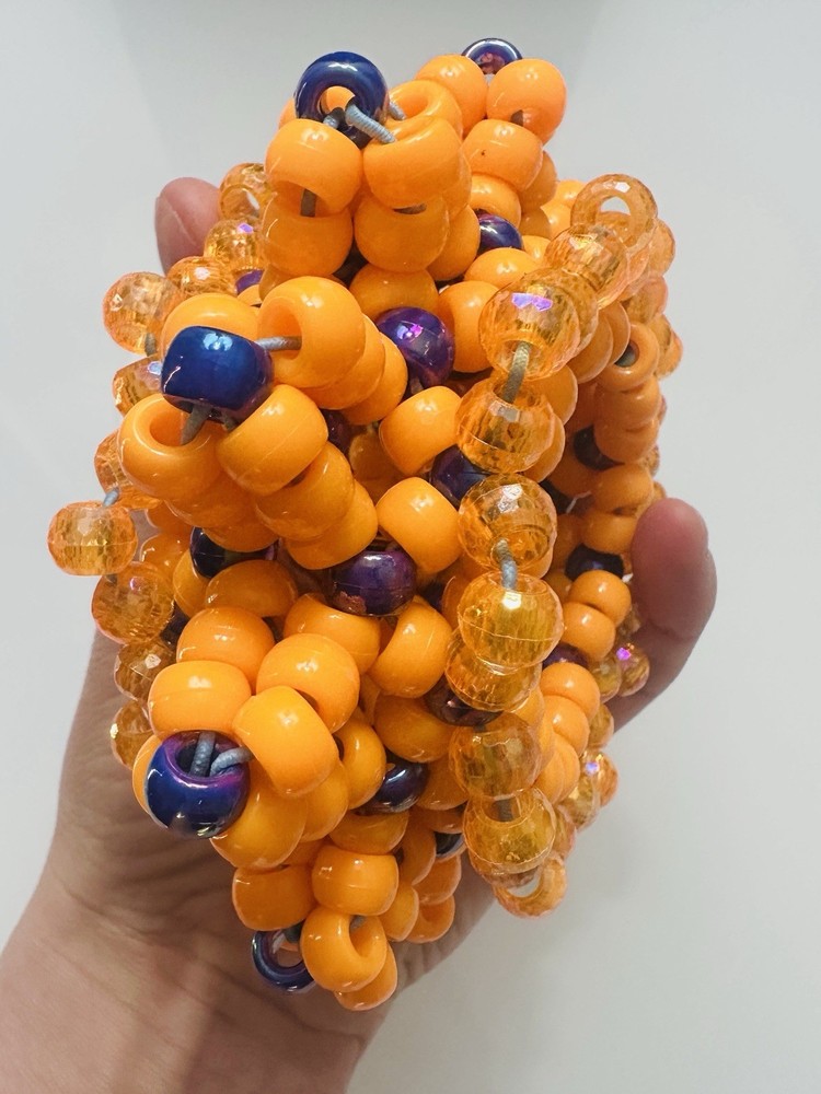 Kandi Cuff Bracelet Orange PLUR EDM Rave