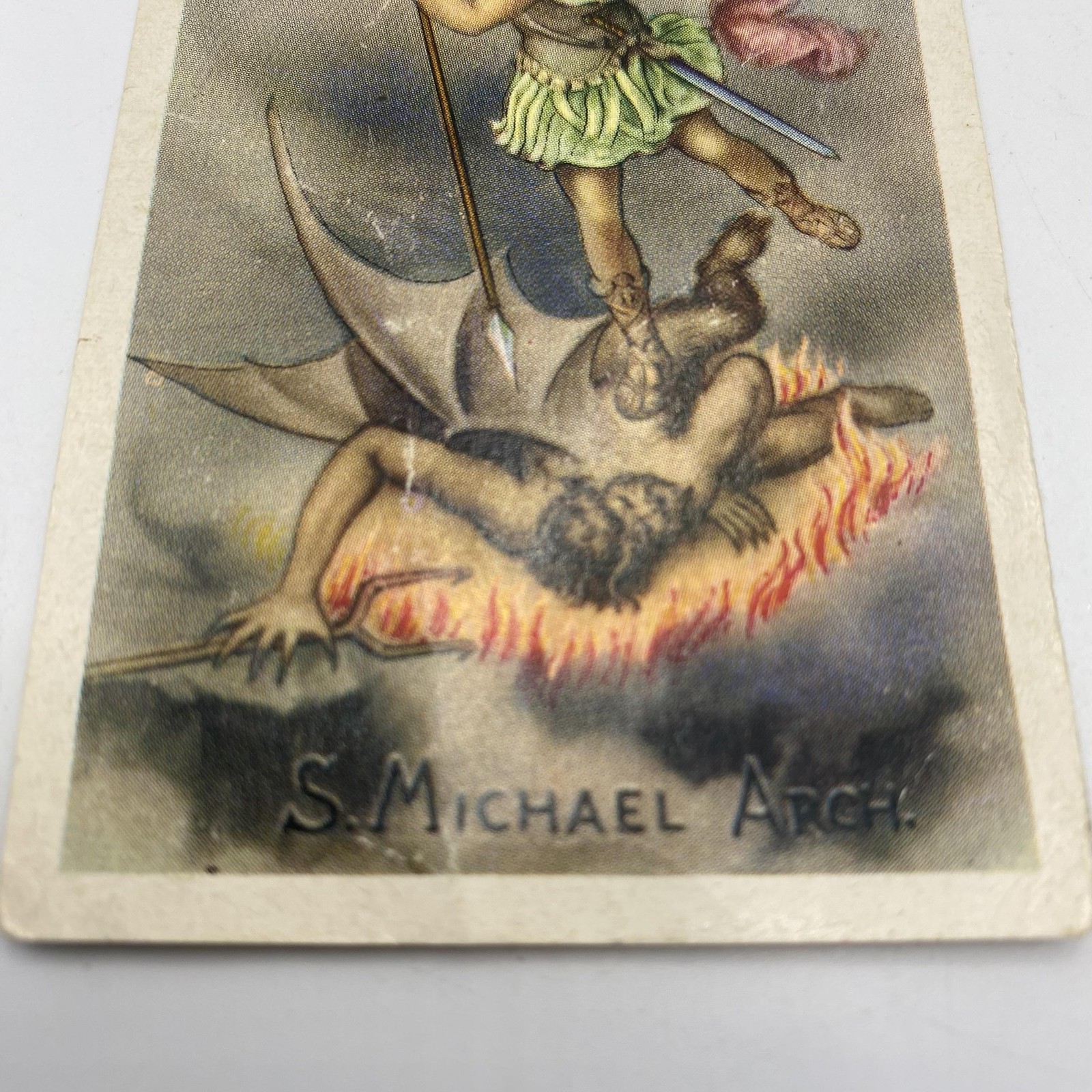 Vintage St Michael Archangel Catholic Holy Card Prayer Printed In Italy