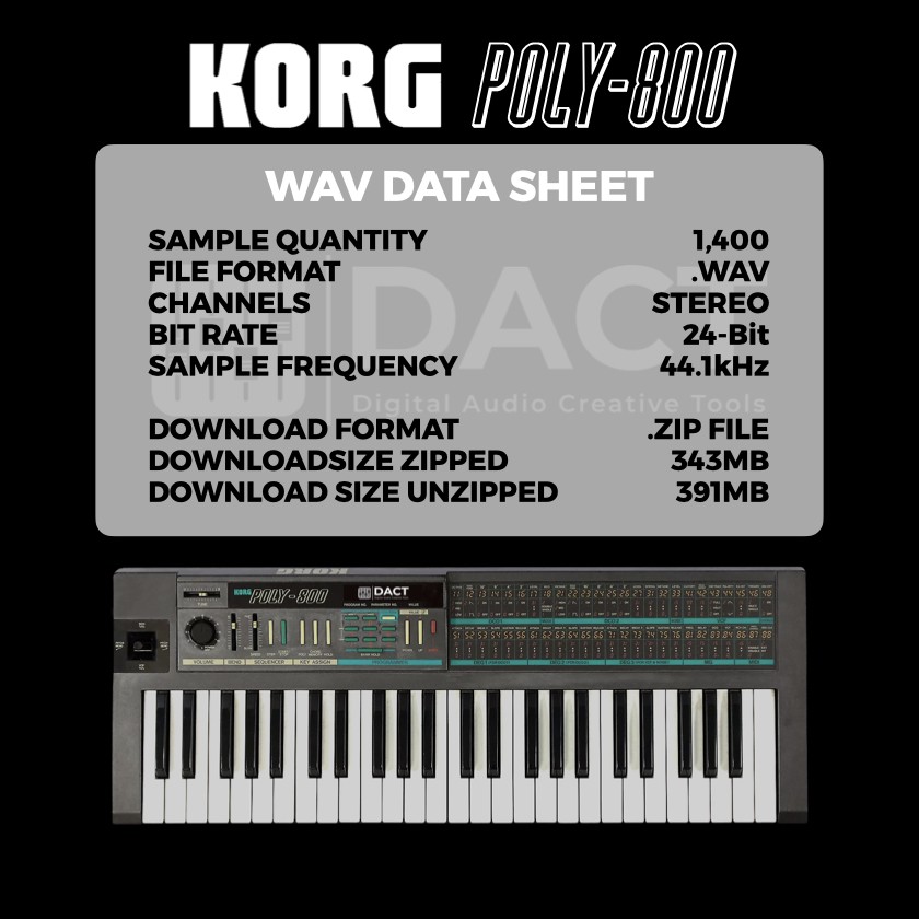 Korg Poly 800 Synthesizer Sample Library (1,400 Samples) - Instant Access