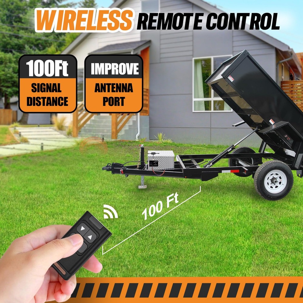 wolfwo Dump Trailer Wireless Remote Controller, High Power 02, Black