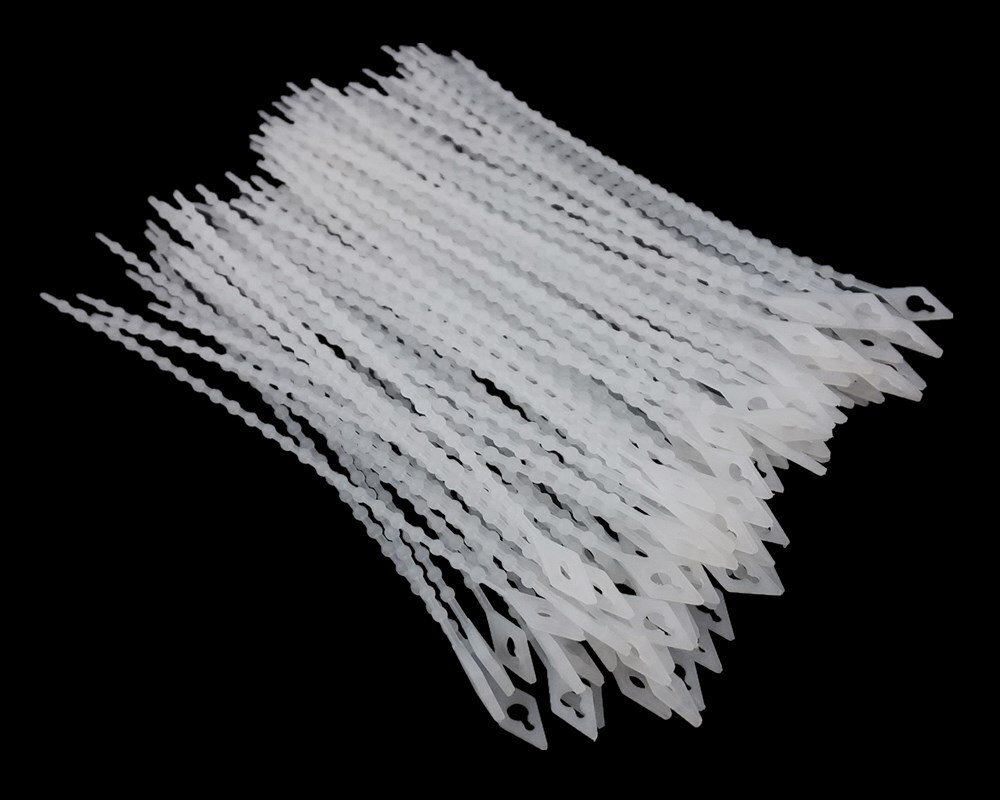 100pcs White Plastic Repeated Beads Cable Tie Twist Tie