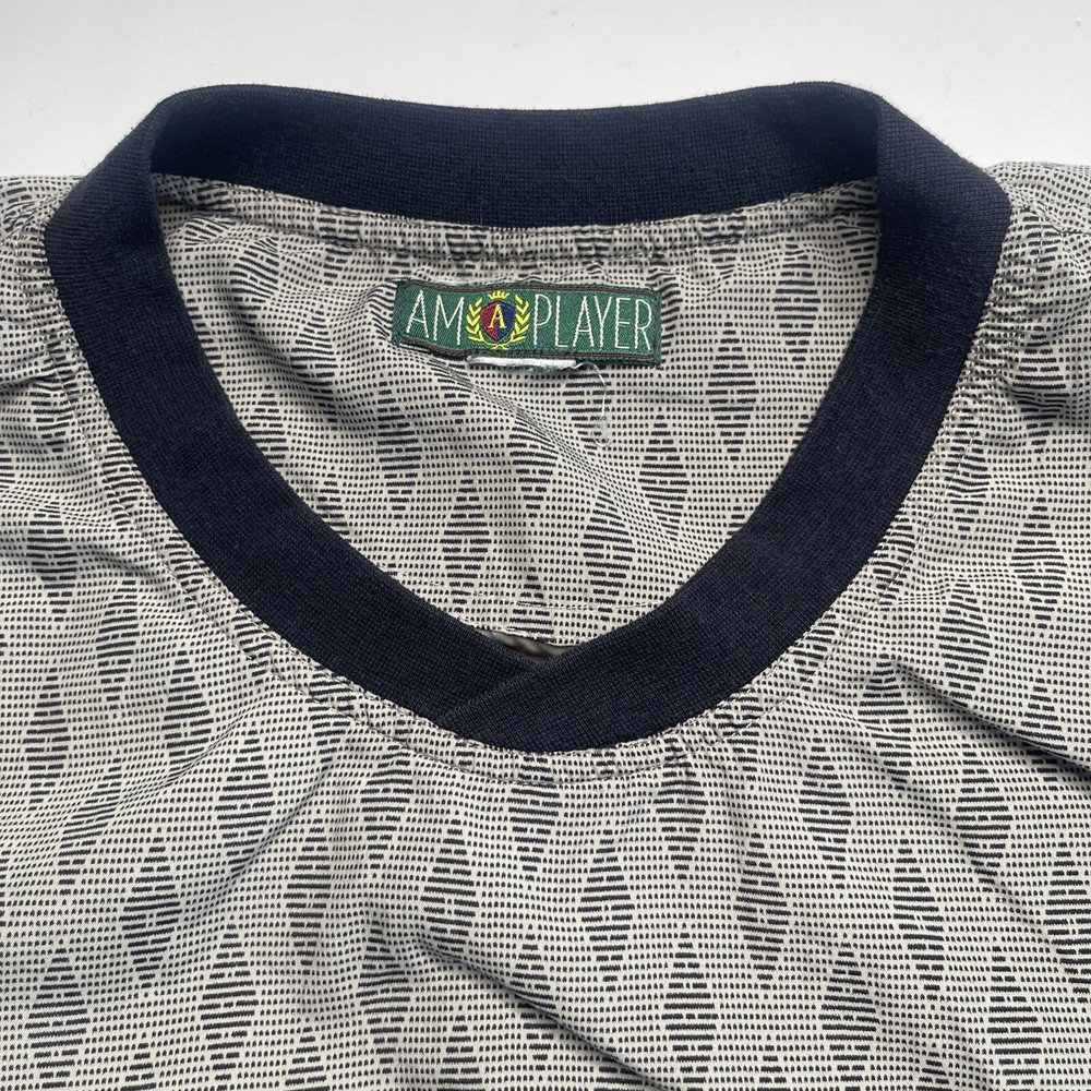 Golf Jacket Pullover Men Sz 2XL Vtg Gray Geometric AM A Player Tag Eagle Trace