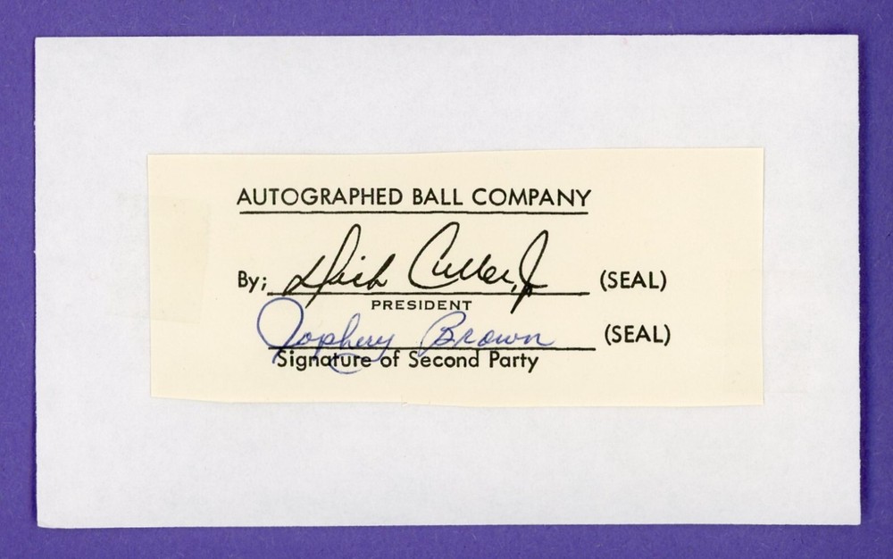Jophery Brown Chicago Cubs Cut Signature (Dec'd 2014) HTF!!