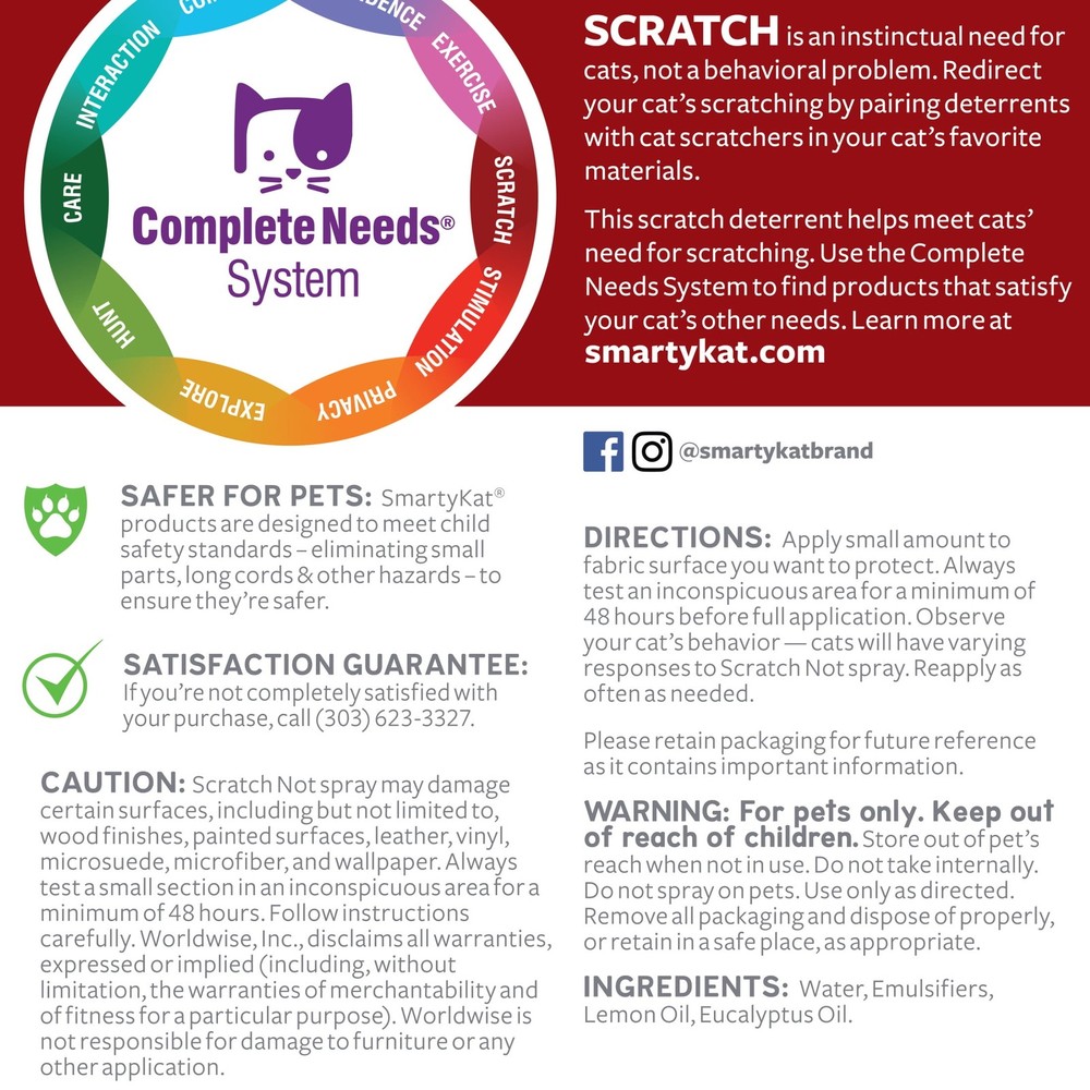 Anti Scratch Spray for Cats, Training & Deterrent Solution to Stop Scratching,