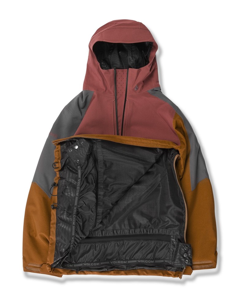 Volcom Brighton Pullover Men's Winter Jacket, Caramel, X-Large
