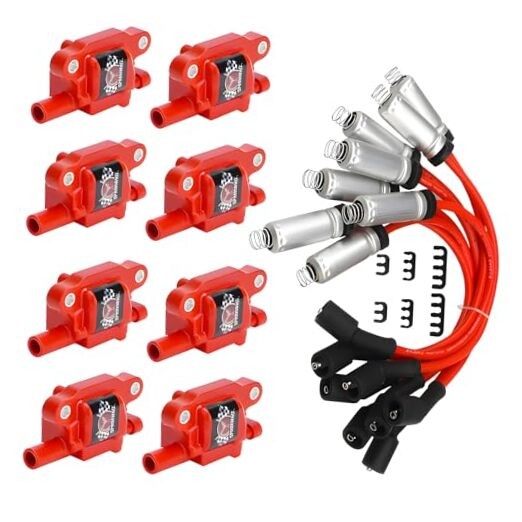 UF413 Ignition Coil & Spark Plug Kit (Square Type) 8-Piece Set for 2005-2016