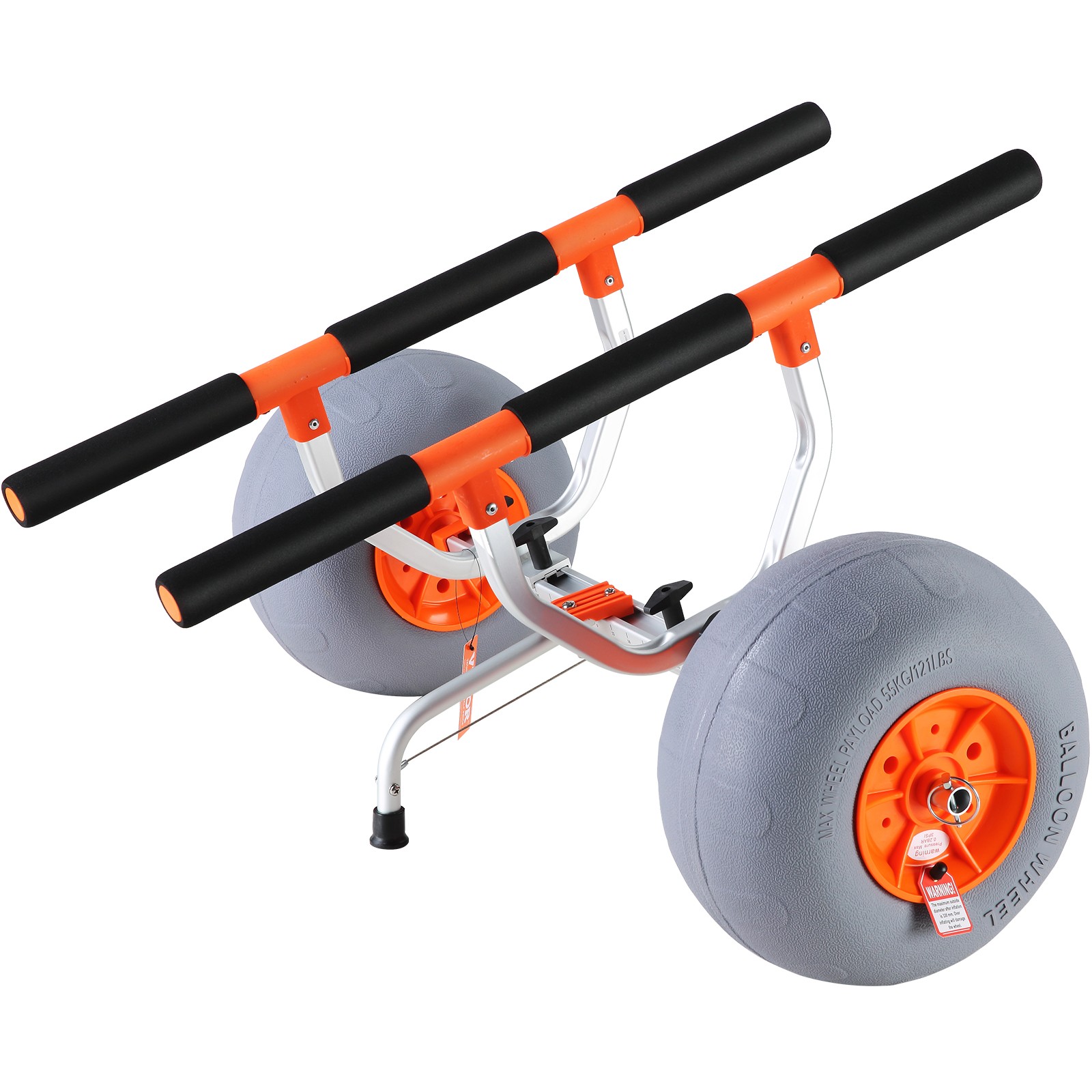 VEVOR Adjustable Kayak Cart Canoe Carrier 350lbs Load with 12'' Tires Foldable