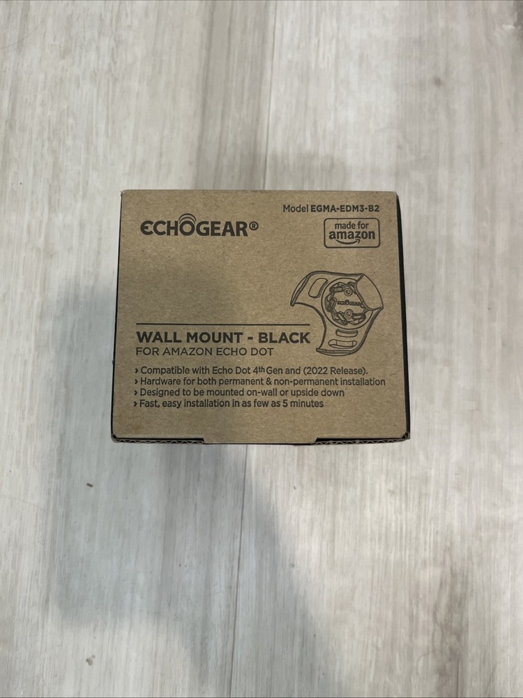Echo Gear Wall Mount For Amazon Echo Dot 4th Gen - Model EGMA-EDM3-B2  - NIB