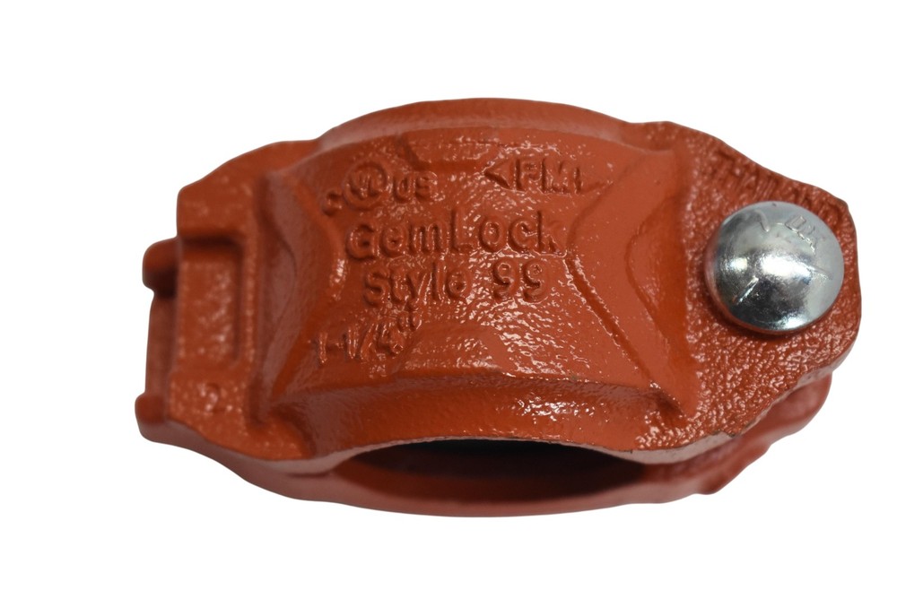 GemLock Style 99 1-1/4" Grooved Pipe Coupling Mechanical Clamp Fitting Orange