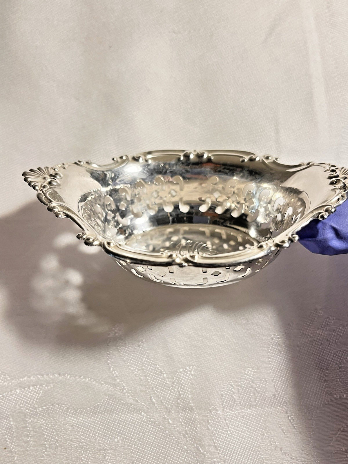 ONE Gorham Sterling Silver Nut Dish 23.5 Gr W/Mono. 3-3/4" X 2-1/2". A 4780