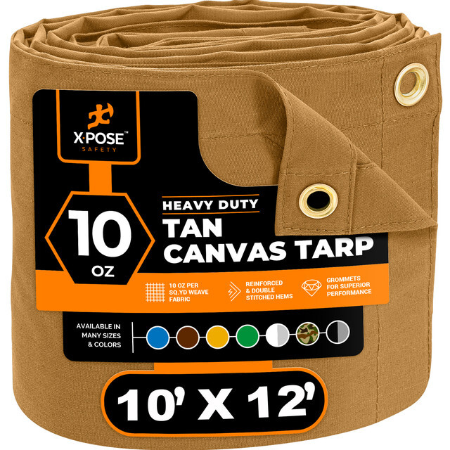 10' x 12' Tan Canvas Tarps 10oz