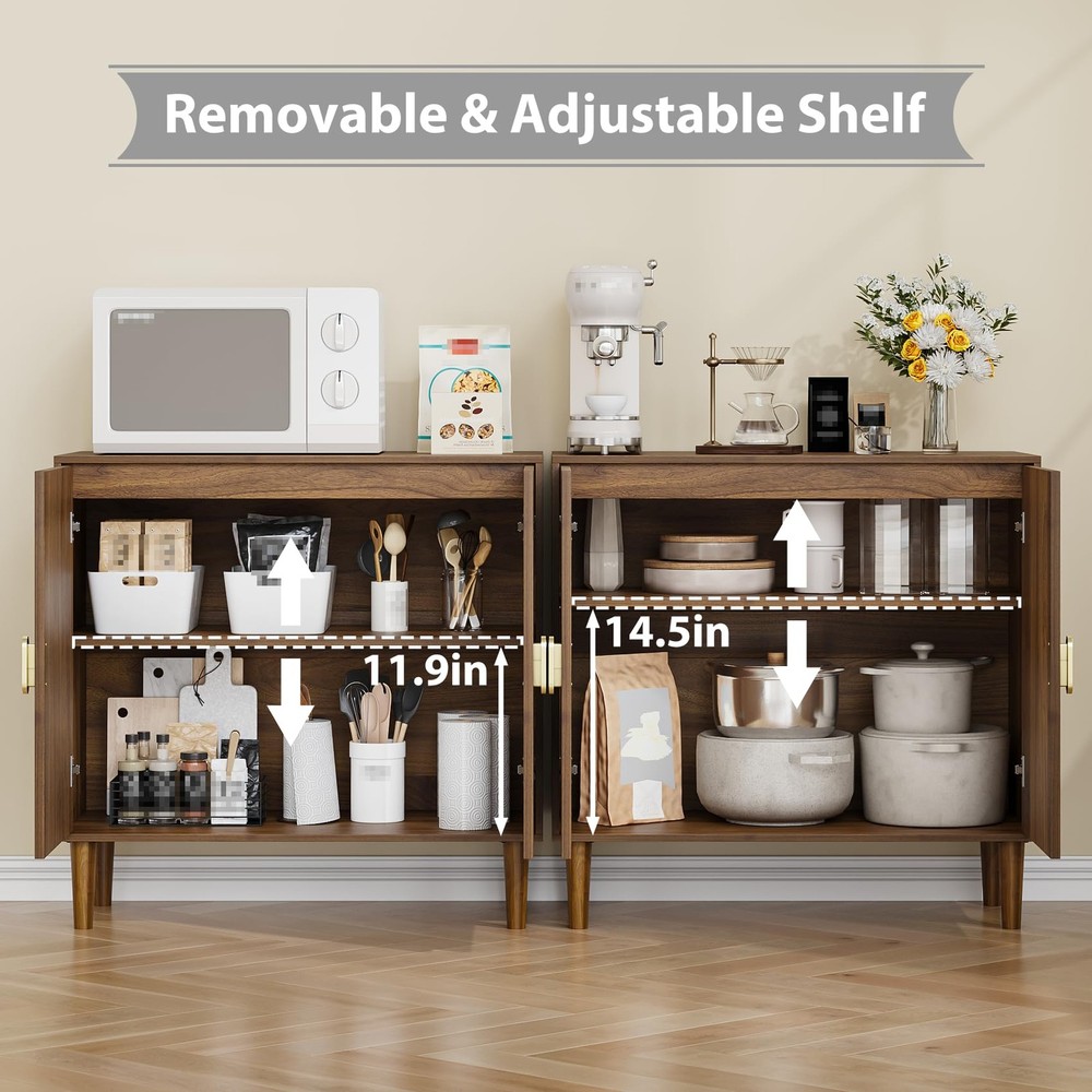 Sideboard Buffet Cabinet with Storage,Sideboard Buffet with Doors and Adjusta...