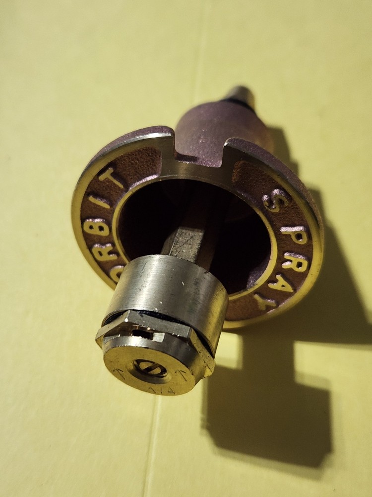2 Pack Orbit 54072 Brass Pop-Up Flush Head Quarter Pattern Spray Nozzle, GOLD