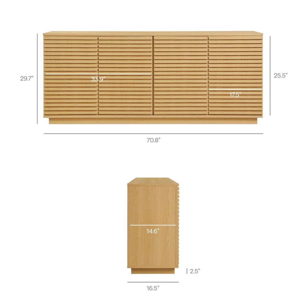 Render 4-Door Fluted Sideboard Cabinet TV Stand