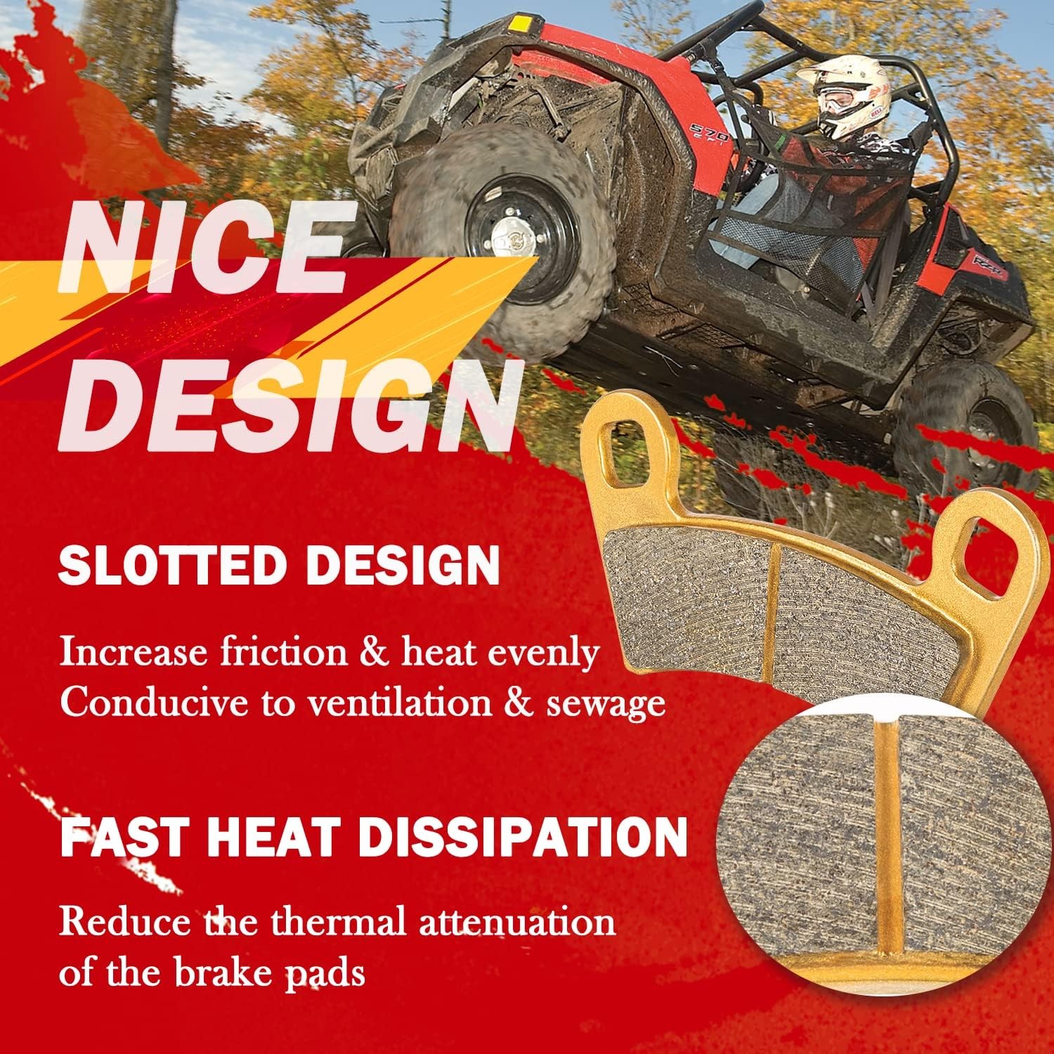 Front & Rear Parking Brake Pads For Polaris Razor RZR 570/800/900/1000 S 800 900