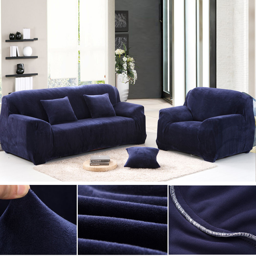 Stretch Plush Thick Sofa Covers 1 2 3 4 Seater Couch Chair Slipcover Protector