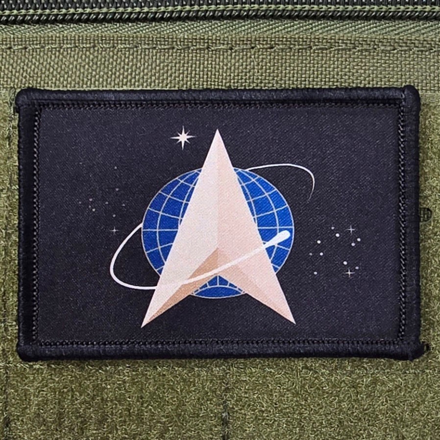 Space Force Patch Moral Tactical Meme Military Logo USA Flag Hook & Loop 3x2