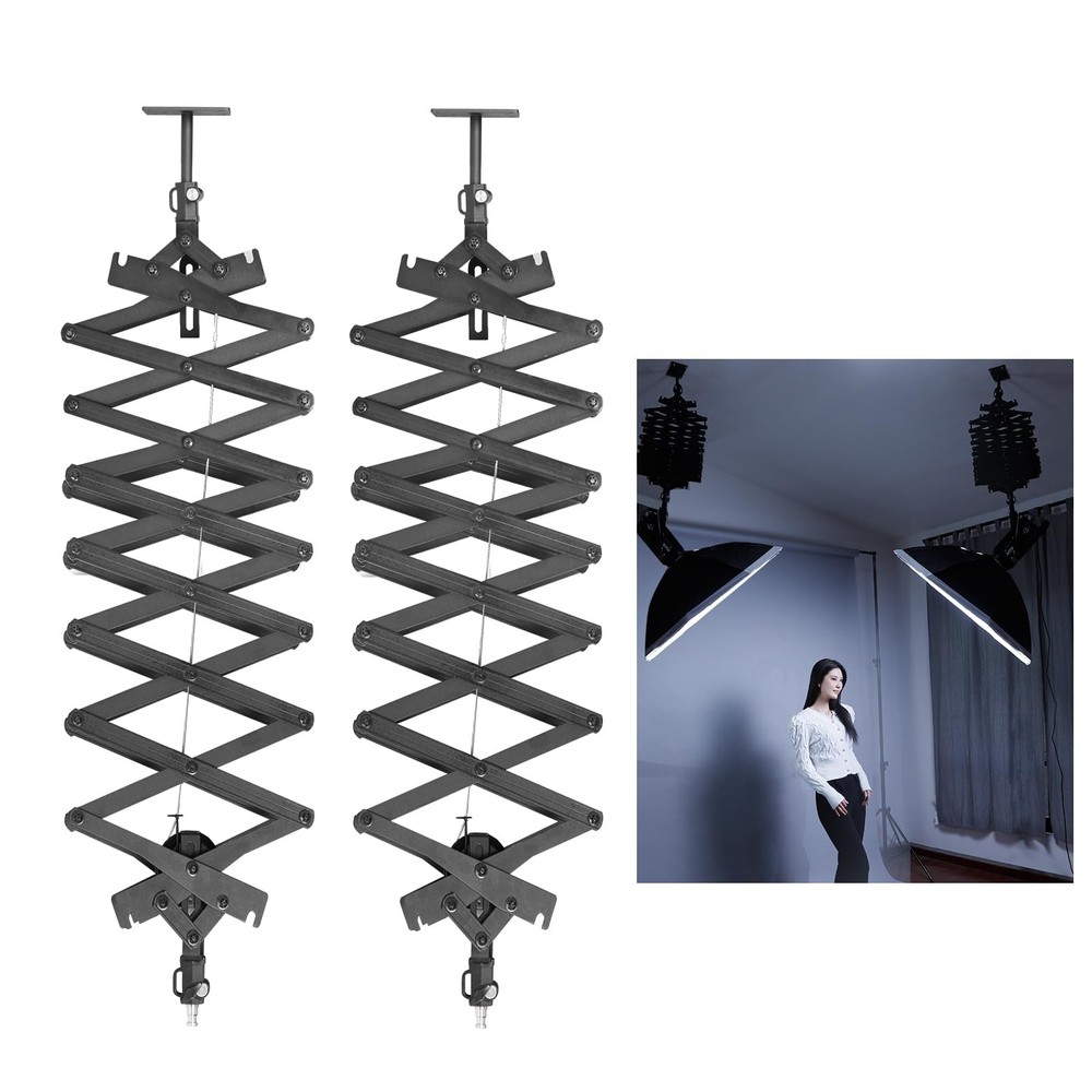 2Packs 2M/78.7inch Drop Pantograph for Studio Ceiling Rail System Pantograph ...