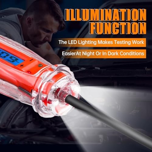 Digital Automotive Test Light 3-72V DC Voltmeter Circuit Tester with LCD & LED