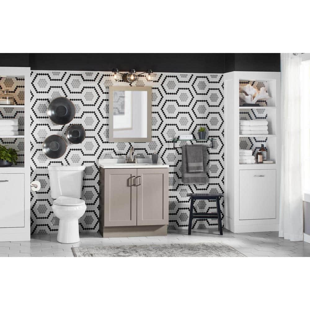 Glacier Bay N2316 Dual Flush Elongated Toilet 1.1/1.6 GPF, White Seat Included