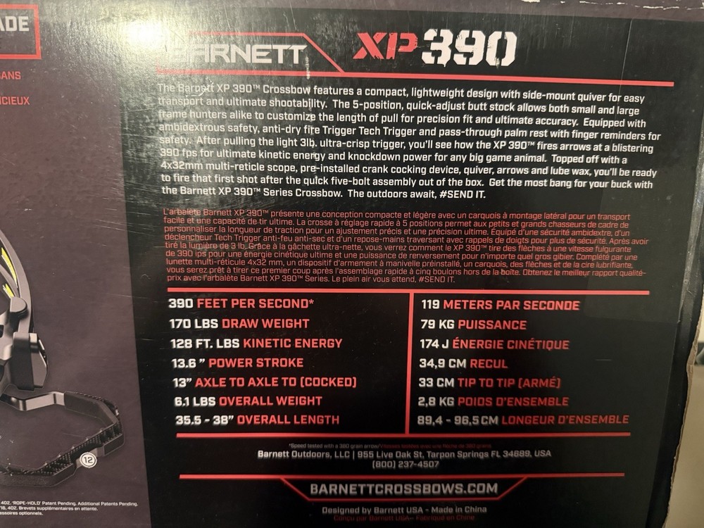 Barnett Xp 390 Crossbow with Arrows