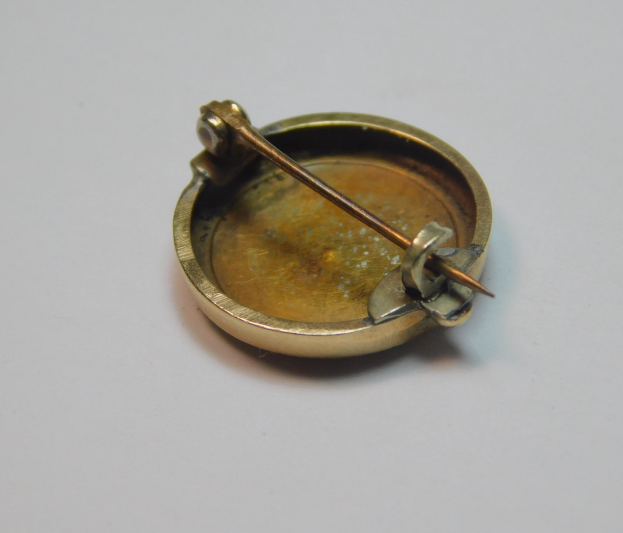 VERY UNUSUAL 1859 CALIFORNIA GOLD PIECE ON ENAMELED 10k GOLD PIN! FREE SHIPPING!