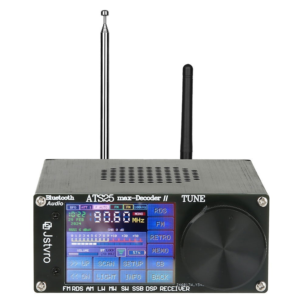 ATS25 Max Decoder II Bluetooth Full Radio Receiver with 2.4" Touch Screen USA&