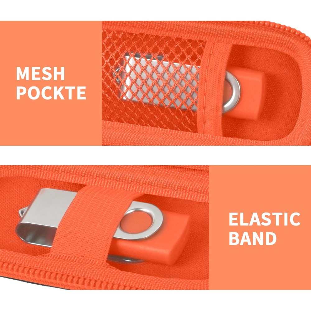 USB Flash Drive Case, SD Card Holder Compatible with Thumb Small, Orange