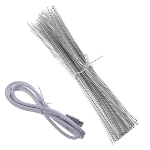 100-Piece 4-Inch Clear Metal Twist Ties for Cable and Cord