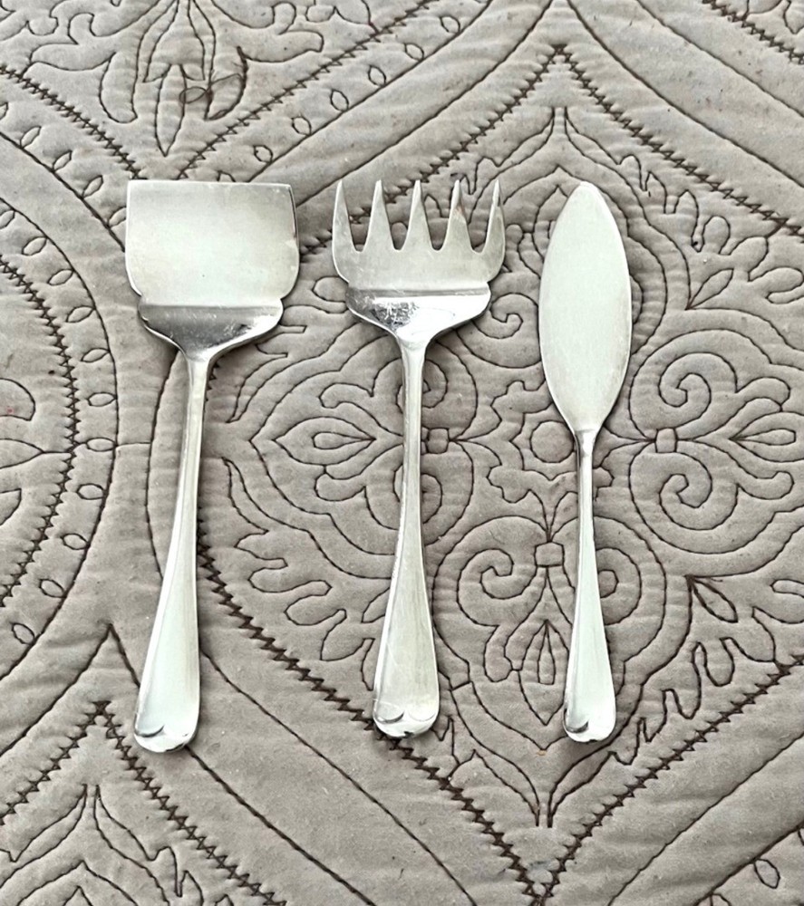 Vintage Silver Plate ATKINS BROS LTD ENGLAND 3 Piece Appetizer Serving Set