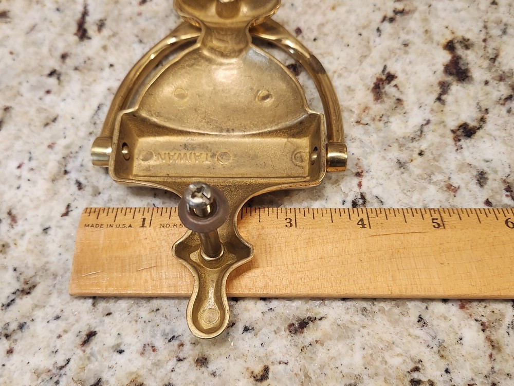 Vintage Solid Brass Door Knocker 7" Colonial Style - Taiwan