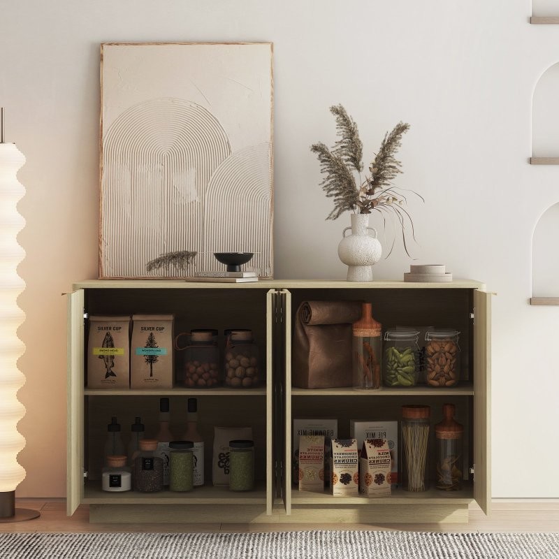 Sideboard Buffet Cabinet Storage TV Stands Console Table With Adjustable Shelves
