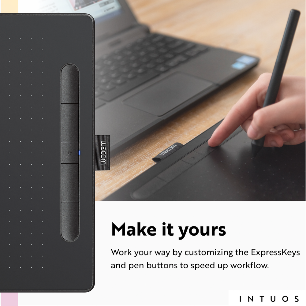 Wacom Intuos Wireless Graphics Tablet Medium Black, New