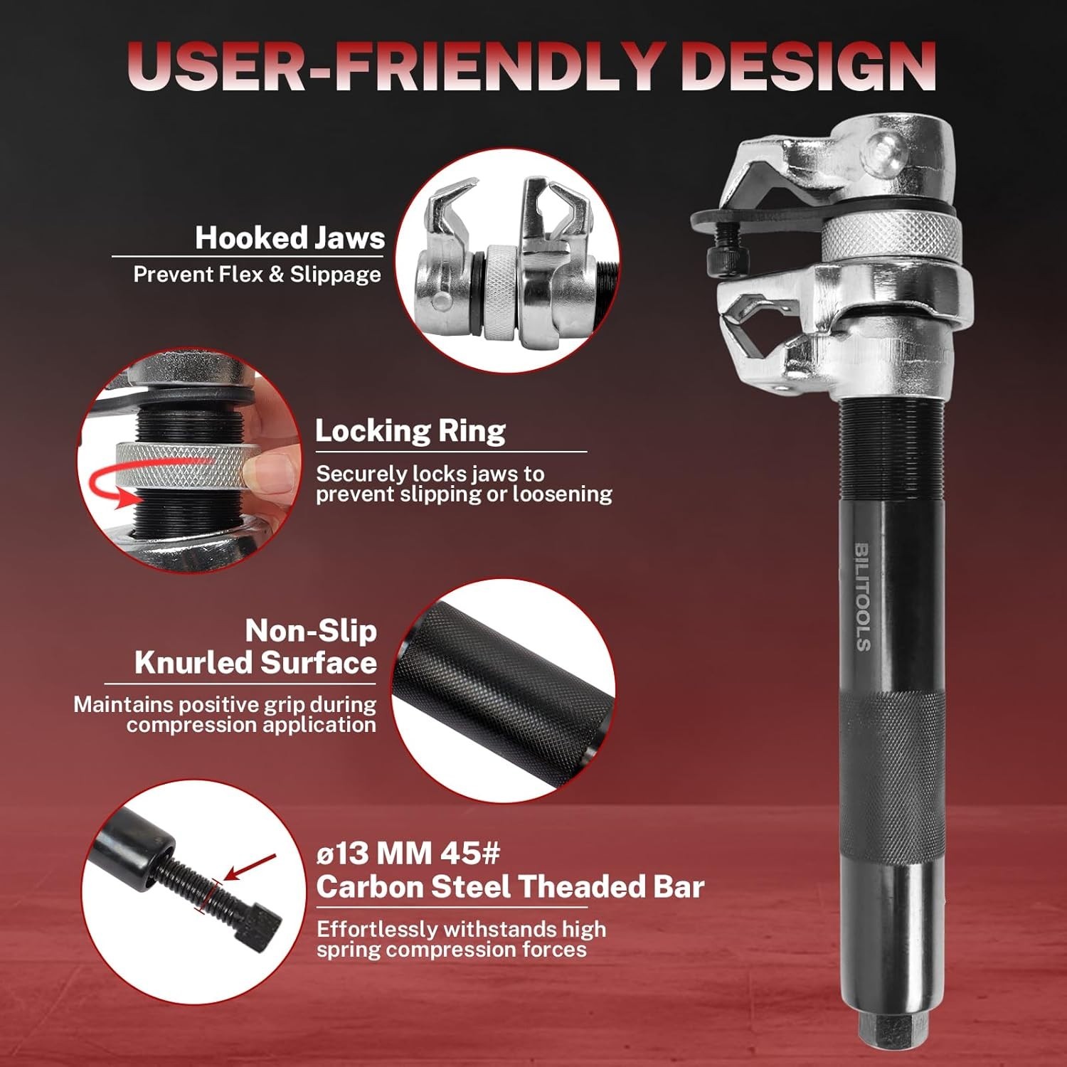 2-Piece Coil Spring Compressor Tool Heavy Duty Macpherson Strut Spring Compre...