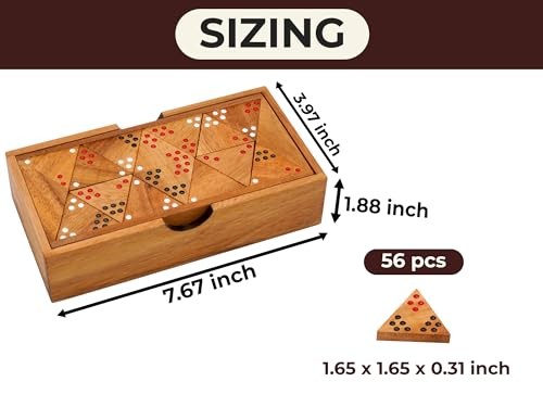 Wooden Triangular Dominoes Set Triangle Tile Game Strategy for Tridominoes