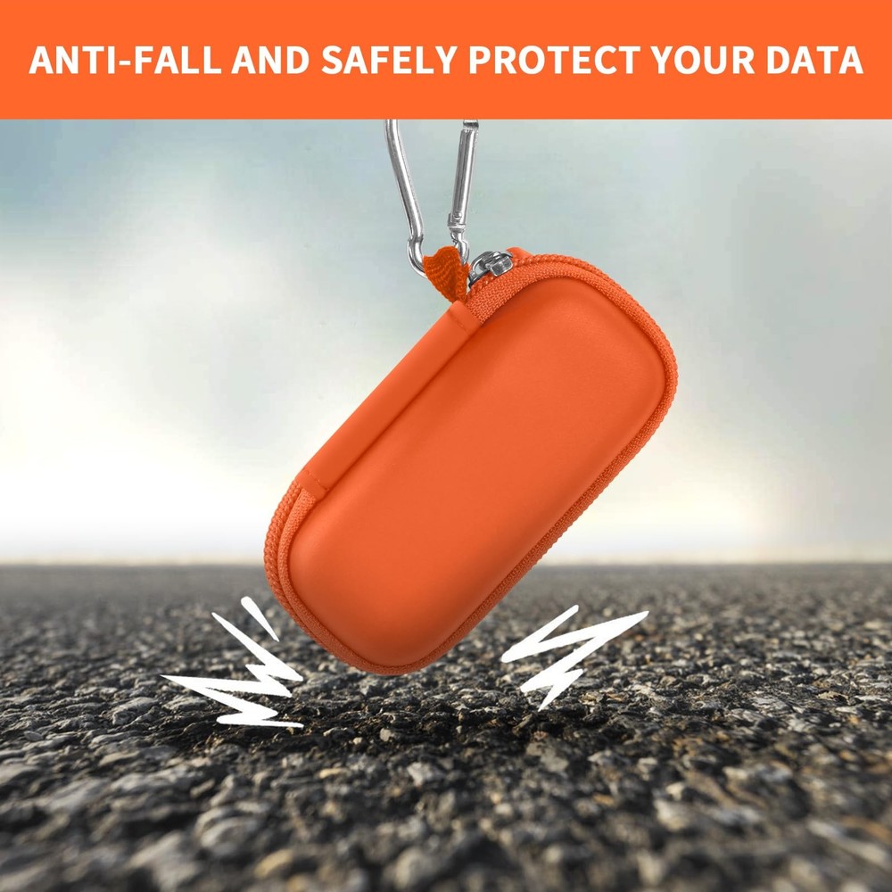 USB Flash Drive Case, SD Card Holder Compatible with Thumb Small, Orange