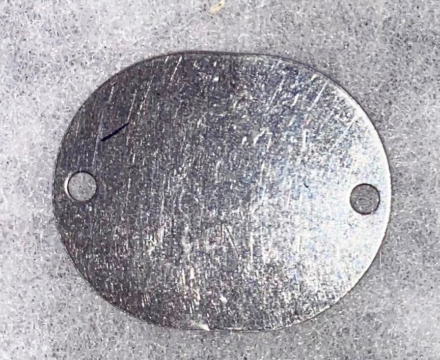 WWII Single USNR John Tanzosh T-44 Dog Tag