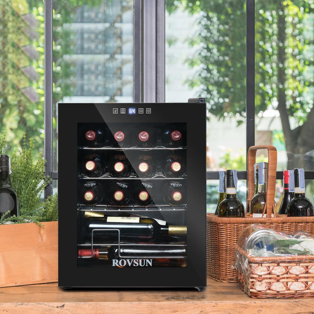 16 Bottle Wine Fridge Cooler Beverage Chiller with Digital Temperature Control